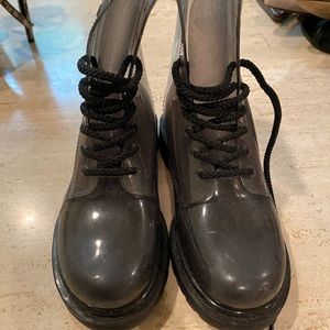 See through combat boots